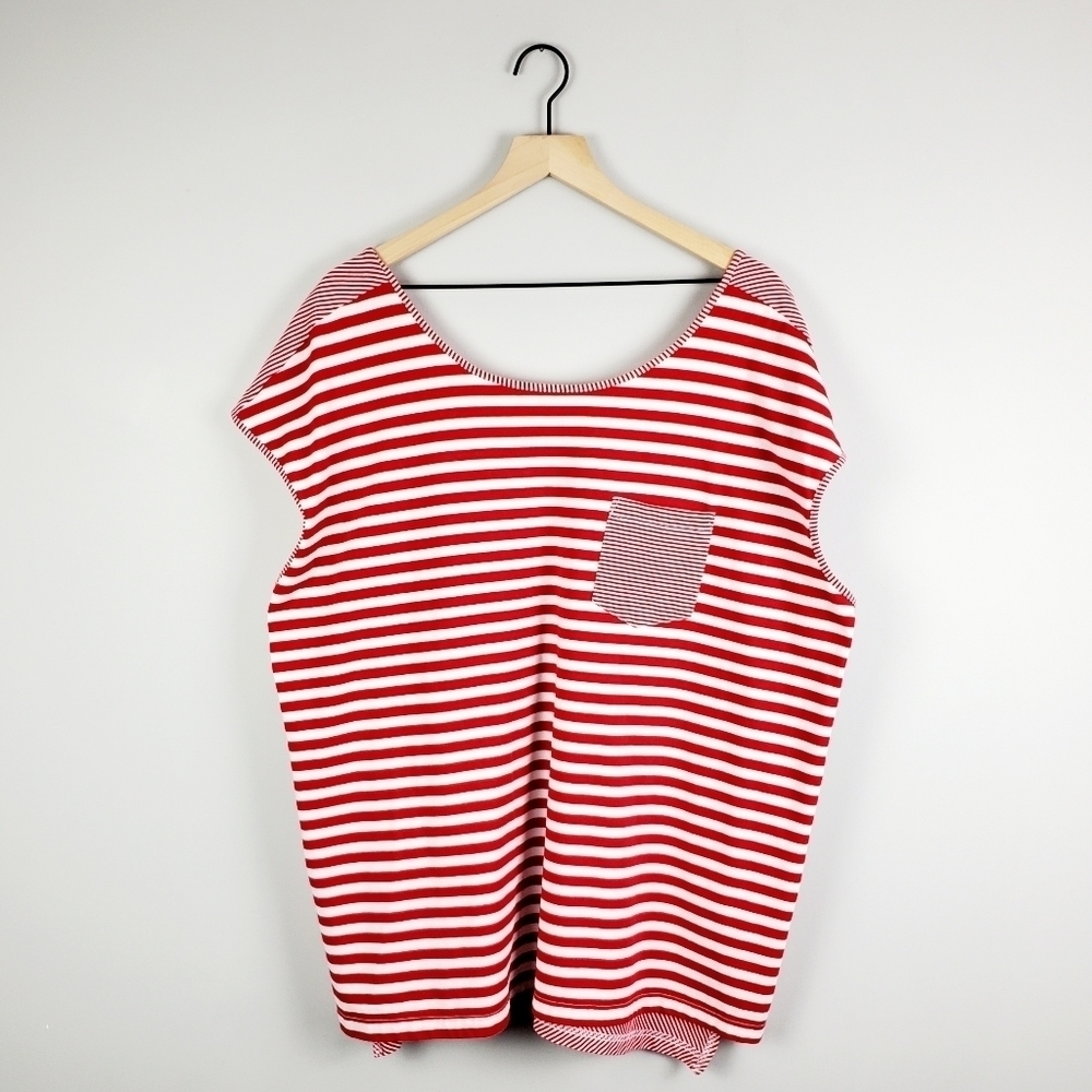 Lane Bryant Red and White Striped Tee 22/24